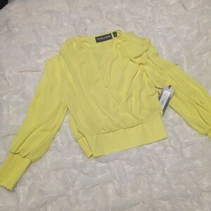 New York & Company Lemon Yellow Blouse